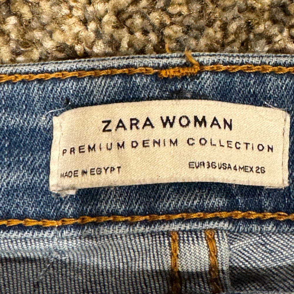 Zara Women Premium Denim: Floral Embroidered Skinny Distressed Jeans Size 4/27L - Picture 8 of 13